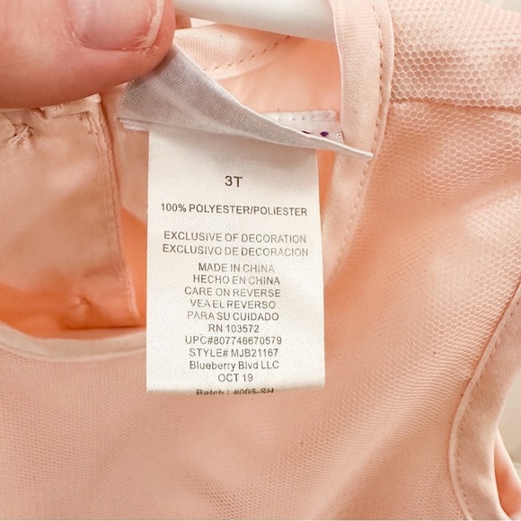 Blueberi Boulevard Pastel Pink Layered Tulle Jeweled Sleeveless Formal Dress 3T - Picture 9 of 9